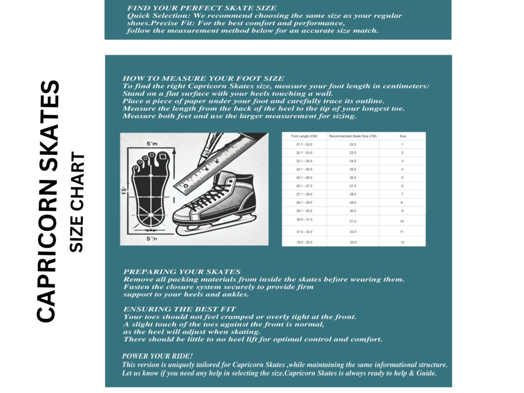 SKate Size chart